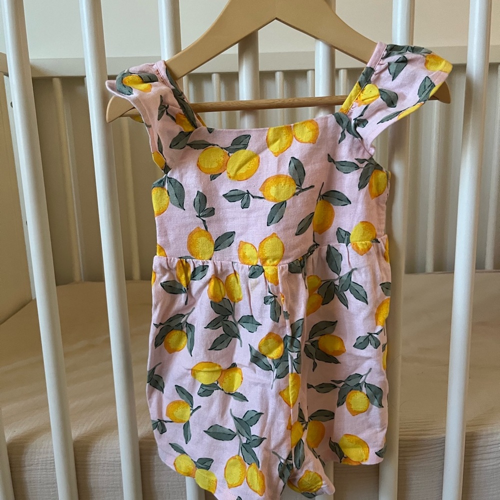 GAP Pink Lemon Print Kids One Piece -2T